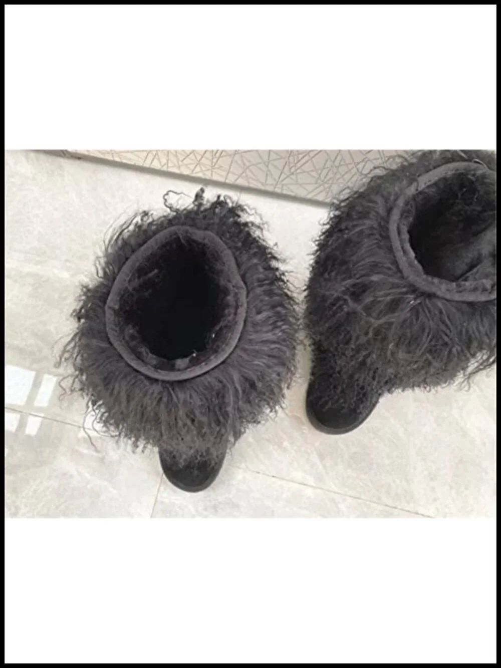 Over Knee Mongolian Fur Boots Real Sheep Fur Winter Snow Shoes